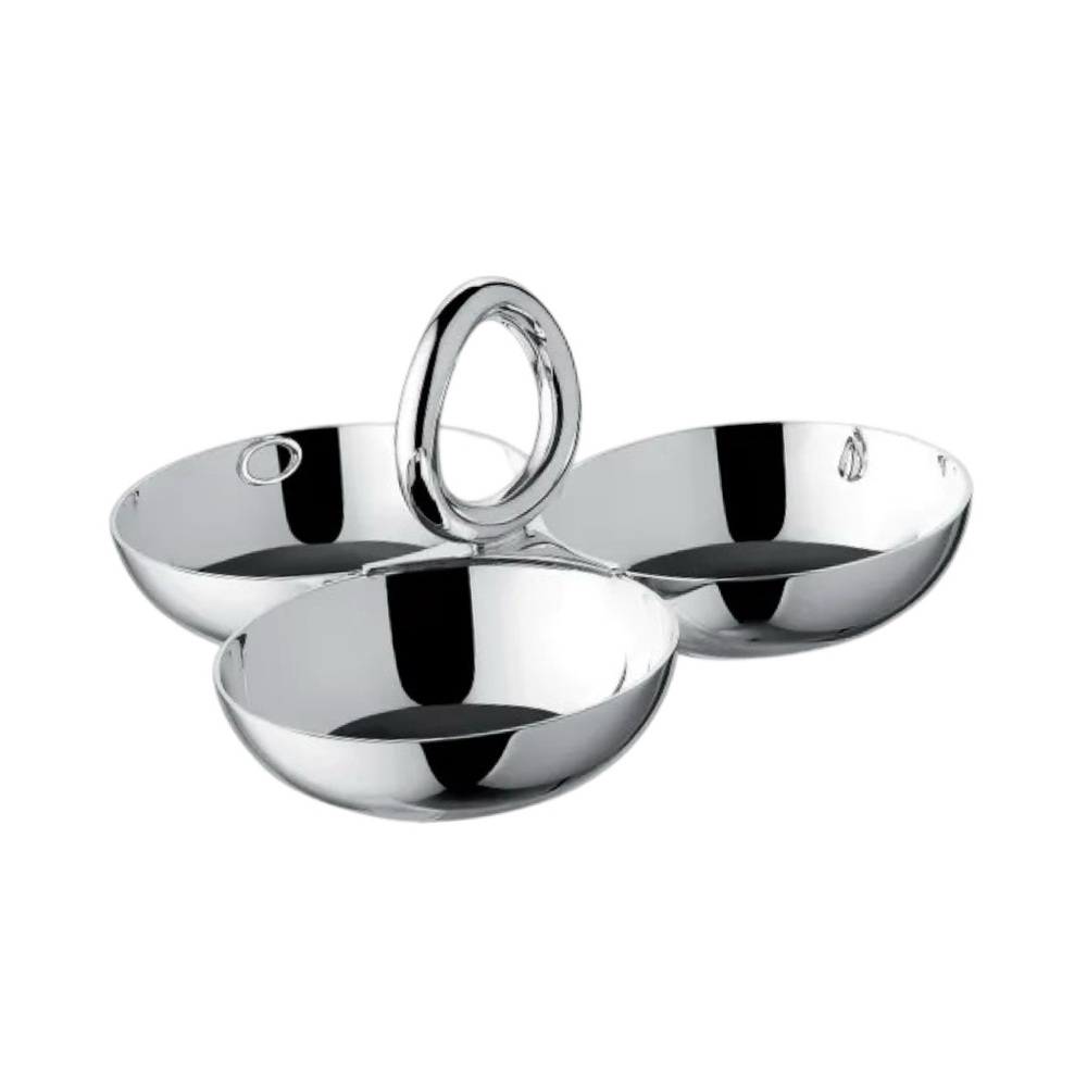 CHRISTOFLE Vertigo set of three small silver-plated serving dishes NWOT